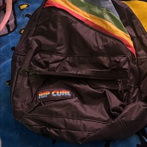 Black Backpack with Rainbow Accents
